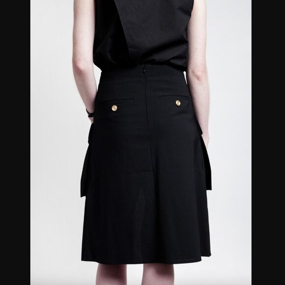 Acne Studios- Pine Patch Skirt in Black- NWOT- 36/6 - Picture 4 of 10